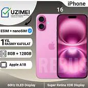 Смартфон Apple iPhone 16 128 ГБ (nanoSim+eSim), Pink