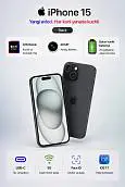 Смартфон Apple iPhone 15 128 ГБ (eSIM, nano SIM), Black